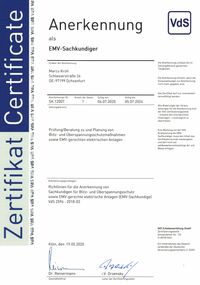 VdS EMV Sachlundiger Zertifikat